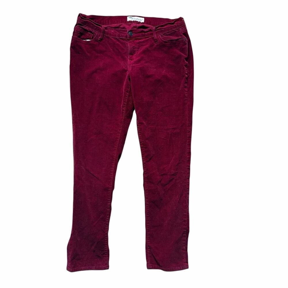 Old Navy Boyfriend Corduroy Pants Women’s 10 Petite Burgundy Stretch Mid-Rise